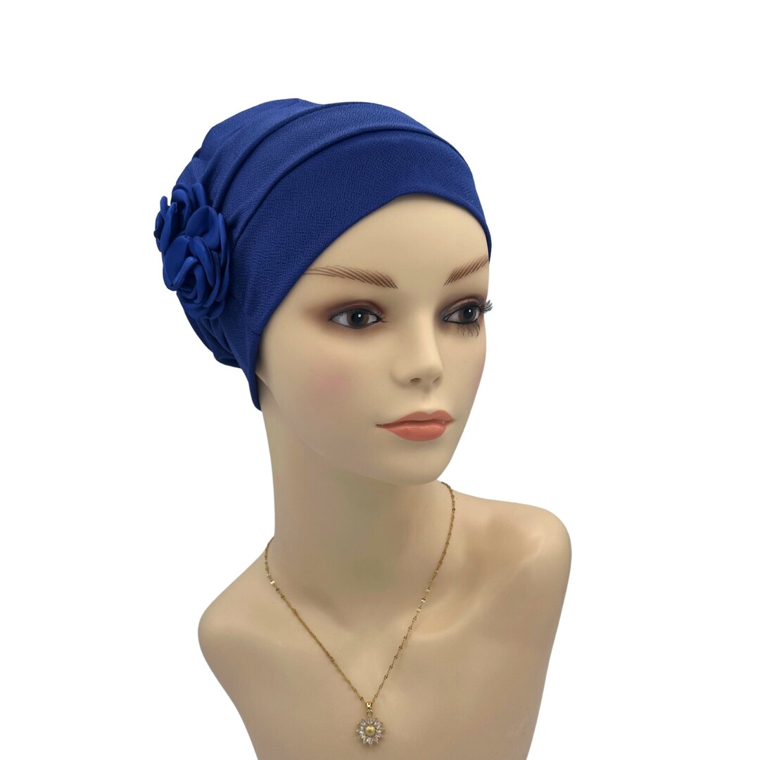 2 Side Flowers Chemo Hat Cap for Chemo Bald Head Alopecia Etsy