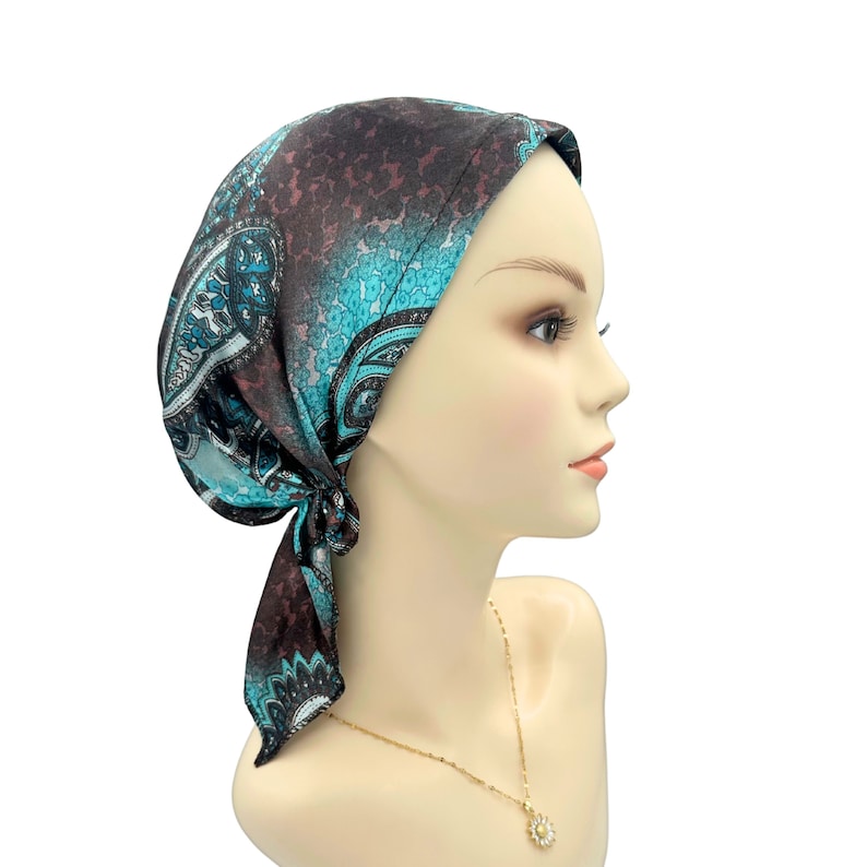 Cuty Pre-tied Chemo Head Scarf, Soft Satin Iightweight Chemo Headwear, Cancer Patient Head Covering, Alopecia Bald Head Hairloss Cover Women image 6