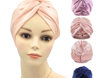 Premium Silk Sleep Turban, Double Layer Hair loss Cover, Sleep Turban, Turban Hajib, Soft Slip-On Cap, Hair Protective Cap, Cancer Patient