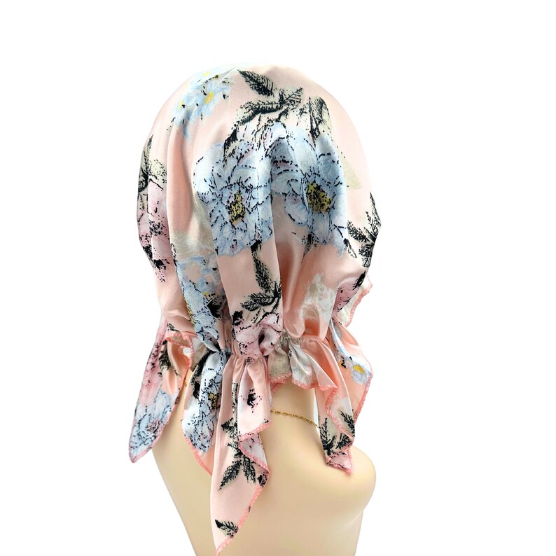 Cuty Pre-tied Chemo Head Scarf, Soft Satin Iightweight Chemo Headwear, Cancer Patient Head Covering, Alopecia Bald Head Hairloss Cover Women image 9