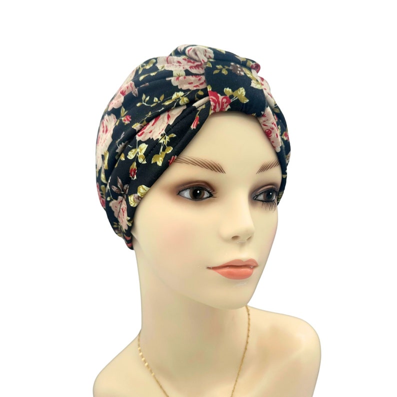 Cute Chemo Alopecia Hairloss Cap, Silk Lining Bald Head Hat, Cap Cancer Hat, Soft Slip-on Cap, Pre Tied Chemo Head Scarf, Hair loss Cover Black