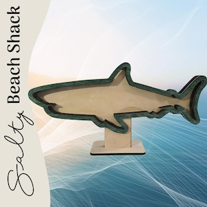 Original Shark Teeth Shadow Box (ON STAND) for shark teeth, small shells, fossils, agates, crystals, beach glass. Shark tooth display.