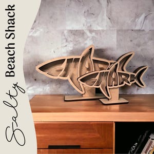 Shark Tooth Word Art Shadow Box for shark teeth, small shells, fossils, agates, beach glass. Shark tooth display. *Original