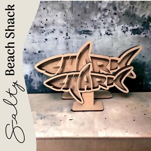Shark Tooth Word Art Shadow Box for shark teeth, small shells, fossils, agates, beach glass. Shark tooth display.