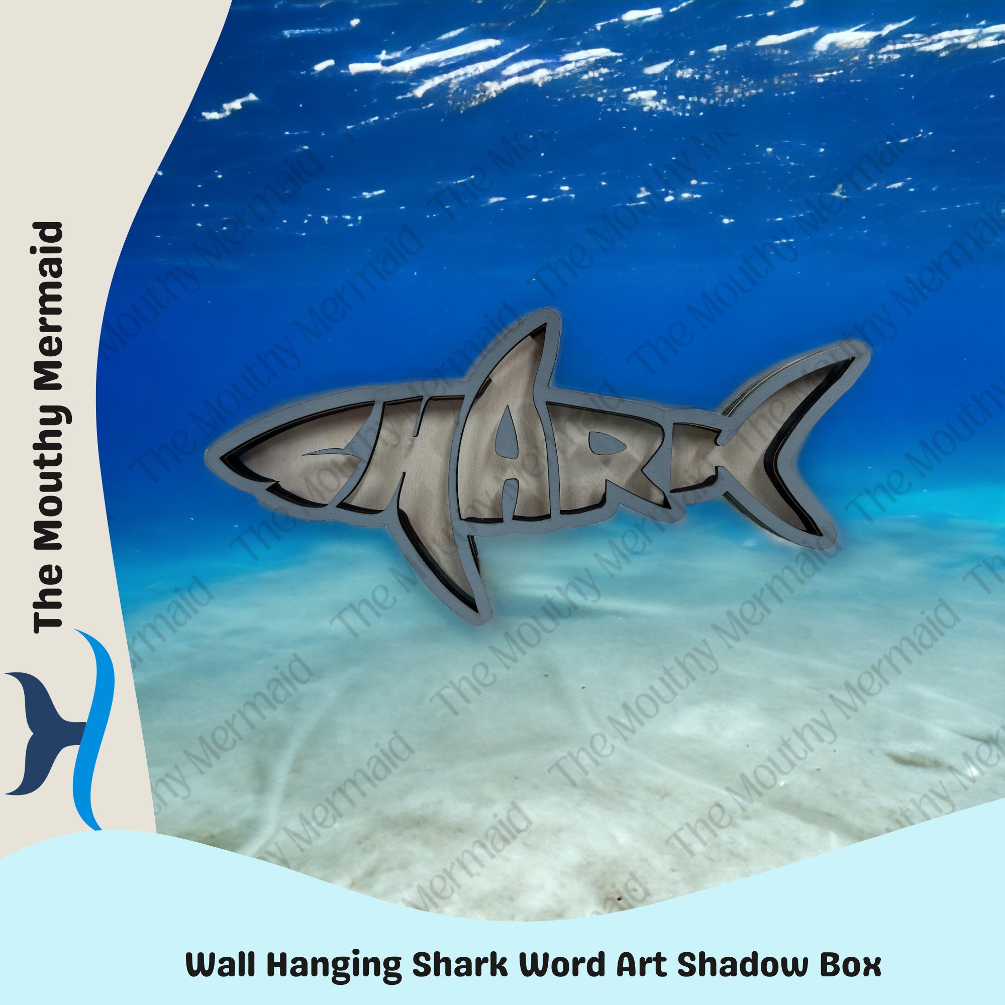 WALL HANGING Shark Teeth Word Art Shadow Box for Shark Teeth - Etsy