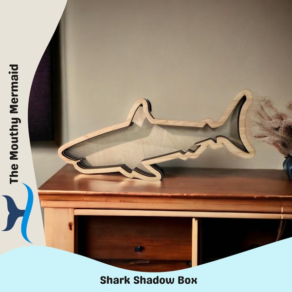 Original Shark Teeth Shadow Box for shark teeth, small shells, fossils, agates, crystals, beach glass. Shark tooth display. *We wholesale!