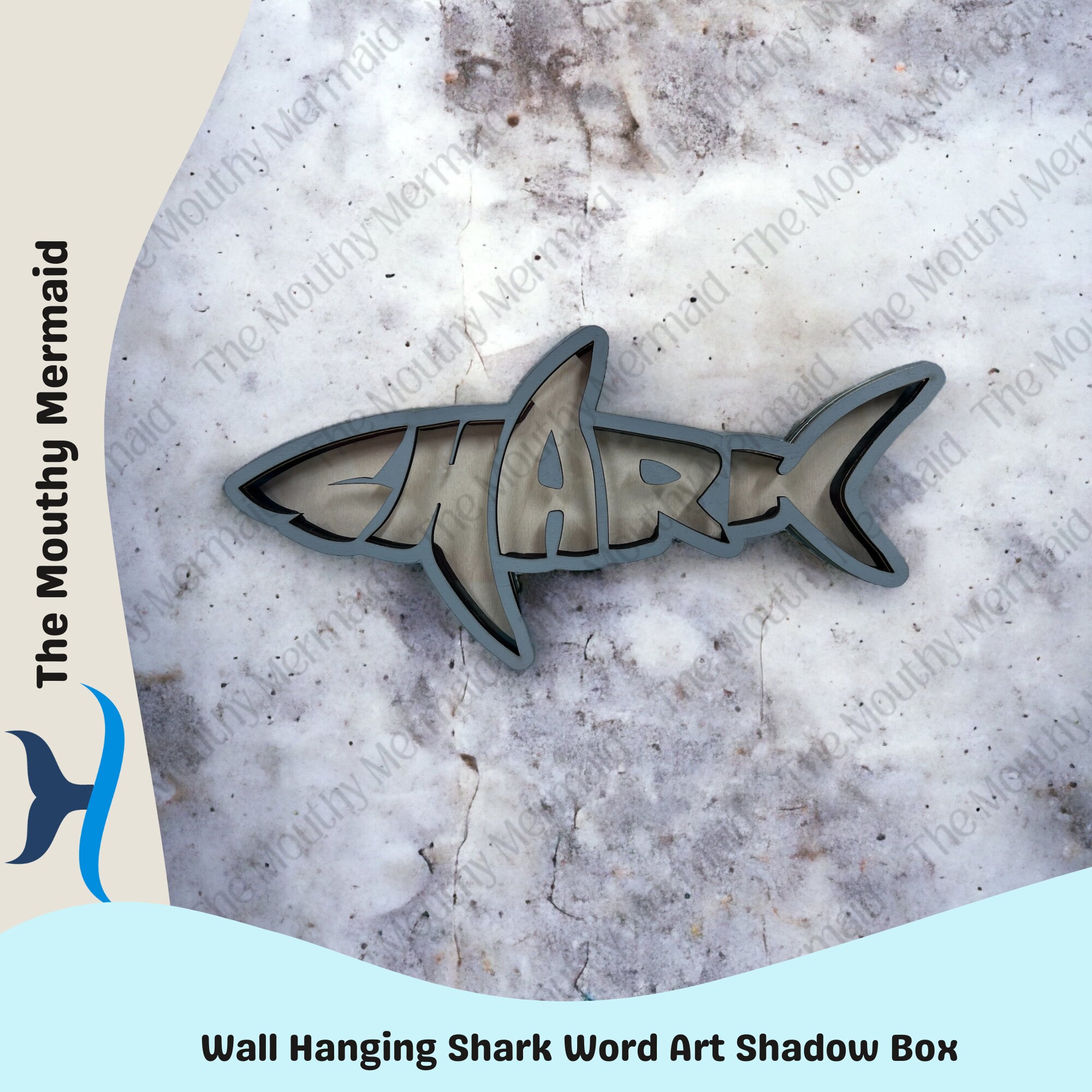 WALL HANGING Shark Teeth Word Art Shadow Box for Shark Teeth - Etsy