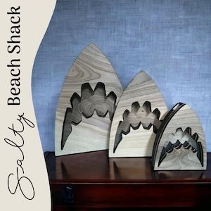 Shark JAWS Shadow Box for shark teeth, small shells, fossils, beach glass. Shark tooth display. *ORIGINAL DESIGN