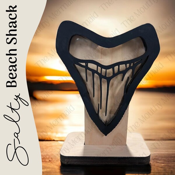 Shark Tooth MEGALODON Shadow Box for shark teeth, small shells, fossils, beach glass. Shark tooth display.
