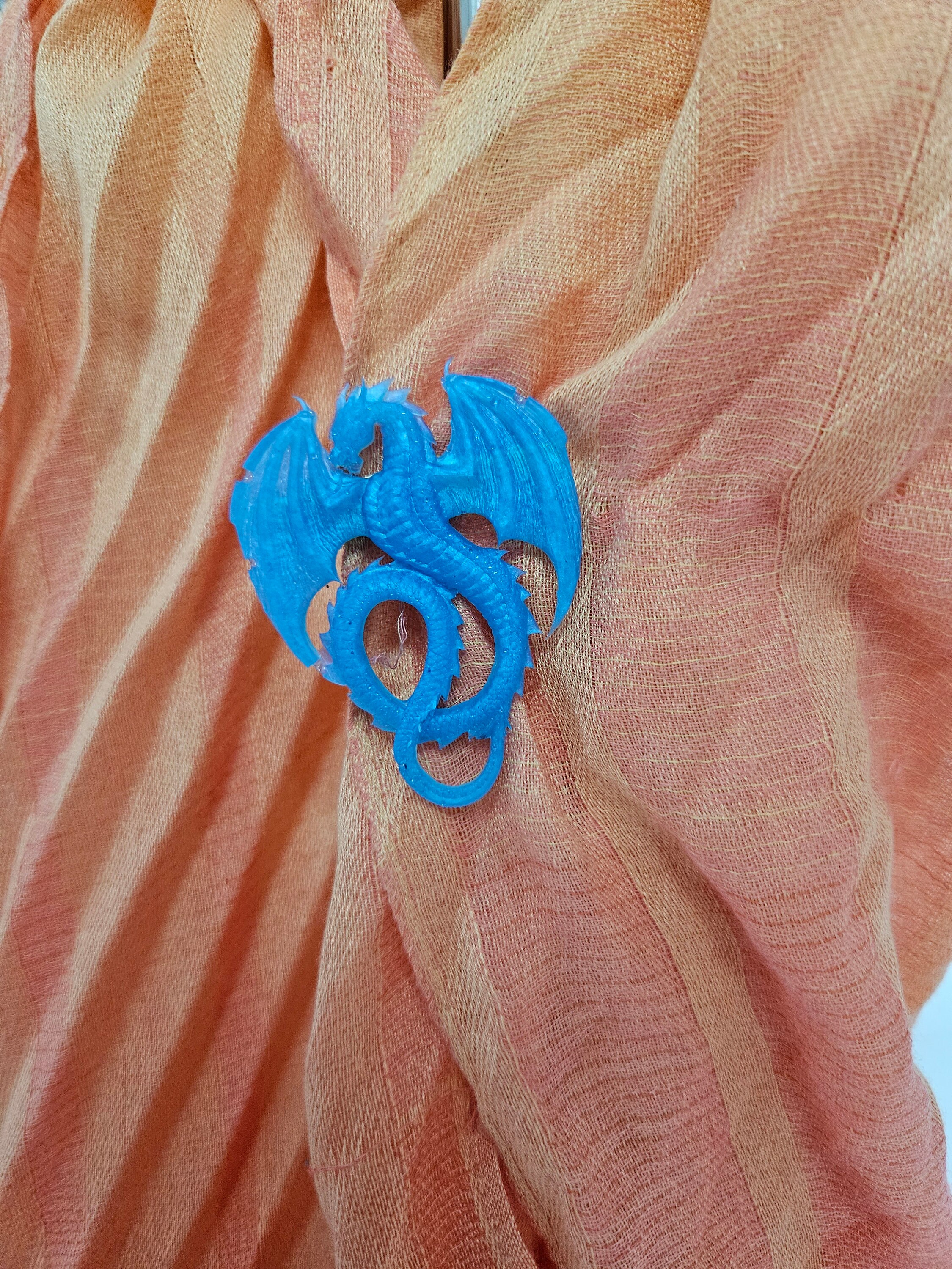 Dragon Clip in Blue Resin With Attached Silver Alligator Clip for Hair ...