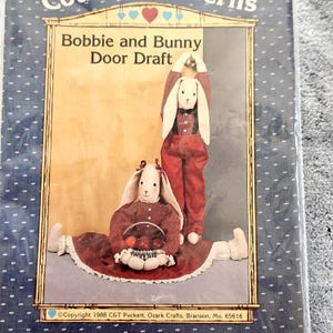 Bobbie and Bunny Door Draft Pattern, Vintage