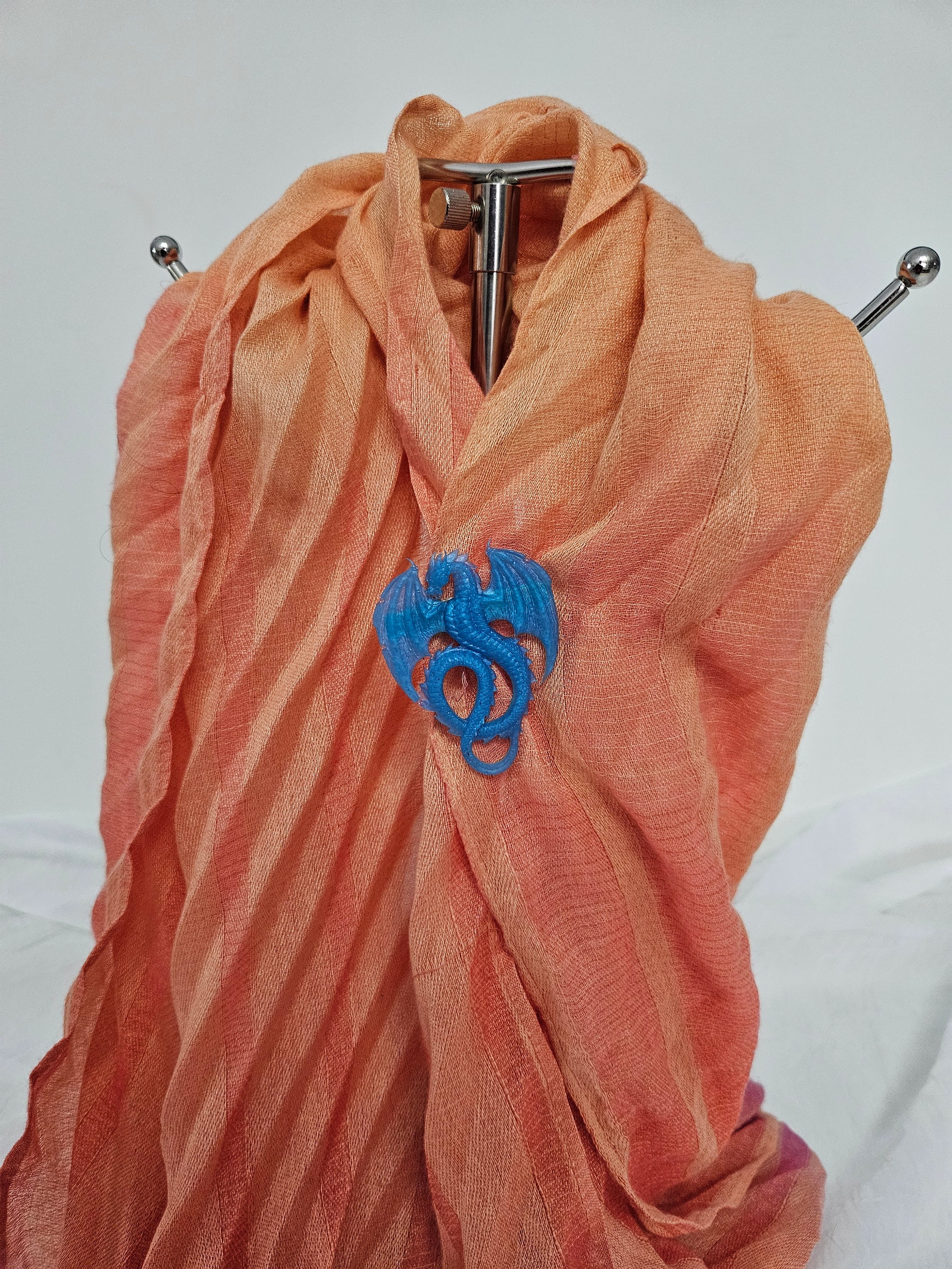 Dragon Clip in Blue Resin With Attached Silver Alligator Clip for Hair ...