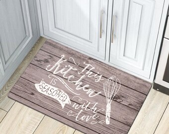 Kitchen Whisk Anti Fatigue Standing Mat Gray - Waterproof Non-Slip Kitchen Rug - Comfortable Easy Clean Doormat - Entryway Mat