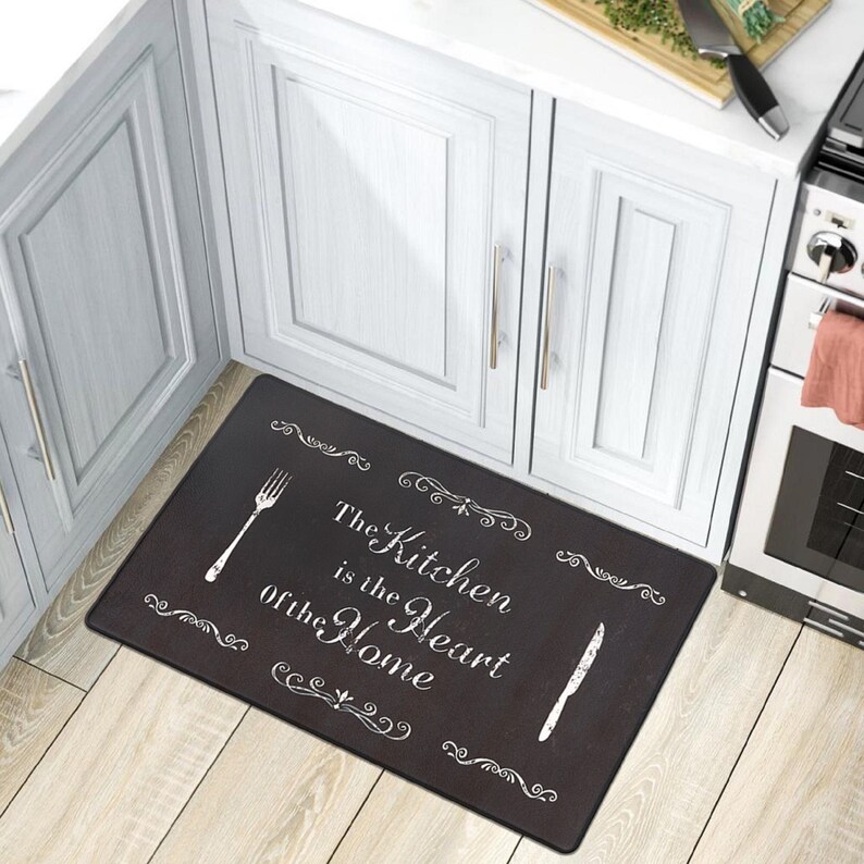 Kitchen Anti Fatigue Standing Mat Black Entryway Mat Etsy