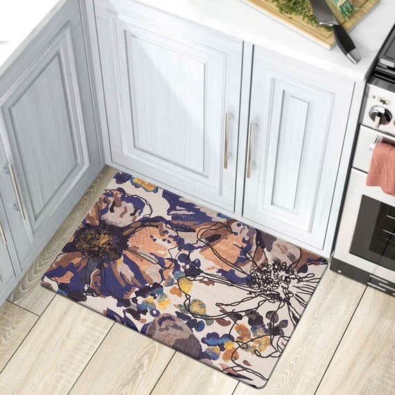 Floral Kitchen Floor Mats Cushioned Anti Fatigue for House 1/2