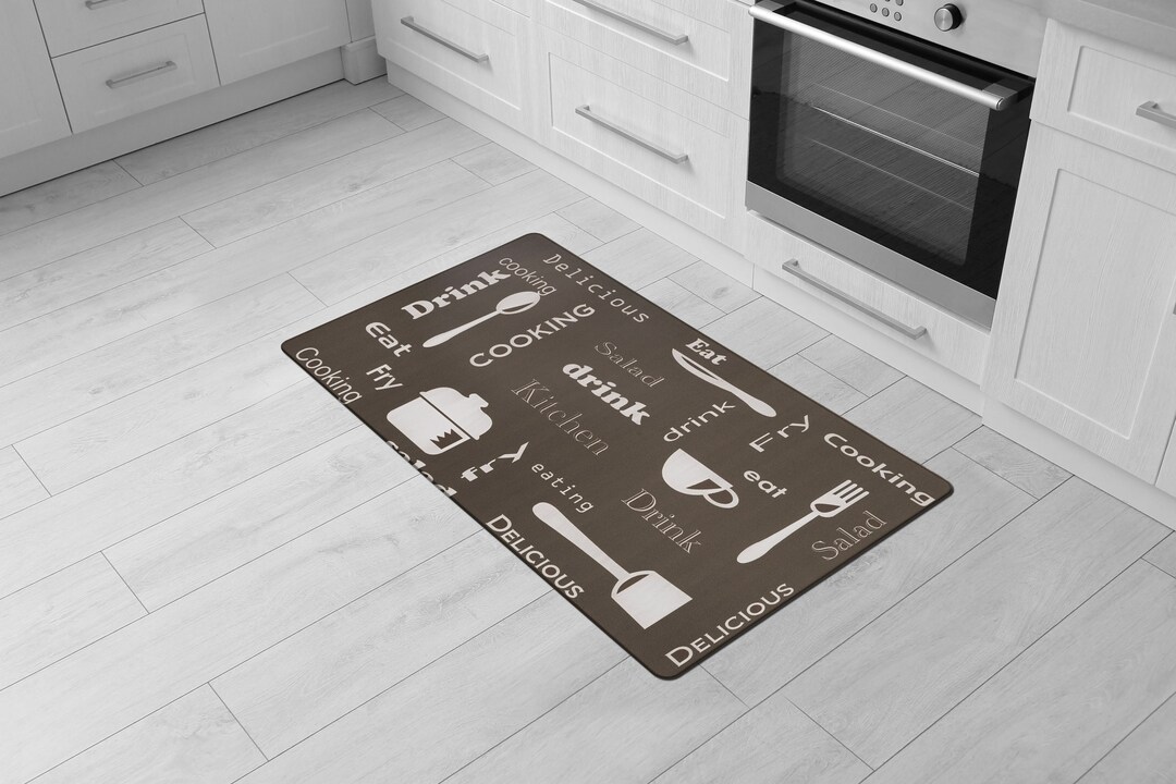 Anti Fatigue Kitchen Standing Mat Brown Machine Washable Nonslip Kitchen Rug Entryway Mat