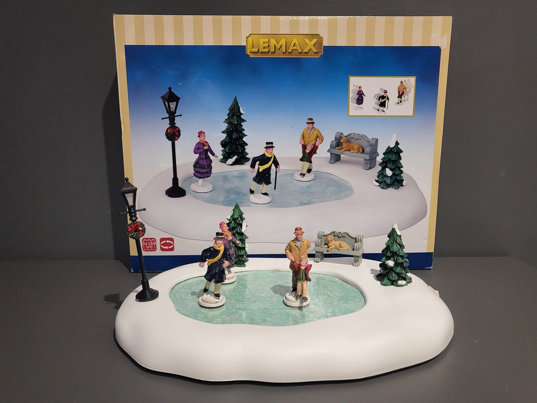 Lemax Winter Ice Skating Rink Frozen Pond Christmas Boxed Etsy