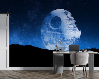 Star Wars, Death Star Wall Mural | Sci-fi | Peel & Stick Wallpaper | Self Adhesive Wallpaper| Traditional Non-Woven Wallpaper
