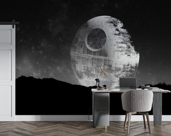 Star Wars, Death Star Wall Mural | Sci-fi | Peel & Stick Wallpaper | Self Adhesive Wallpaper | Traditional Non-Woven Wallpaper