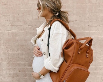 diaper leather backpack