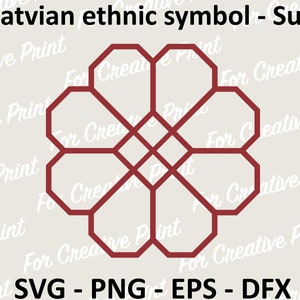 Latvian folk sign SUN SVG, Download Vector, Saule Svg, Cricut File, Latvian sun Png EPS, Sublimation Designs Downloads, Saule, Cricut