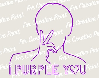 BTS I Purple You (svg, png, eps, dxf), plik Cricut (pobranie cyfrowe)