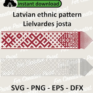 Modèle ethnique letton, Latvija, Cricut File, Lettonie Png EPS SVG, Sublimation Designs Downloads, Cricut, Lielvardes josta, Letton, Lettonie