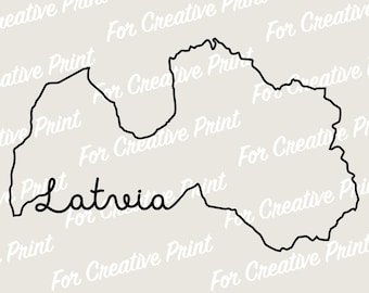 Latvija, Latvia map, Cricut Silhouette File, Latvia Png EPS SVG, Sublimation Designs Downloads, Cricut, Map of Latvia, Country map, Lettland
