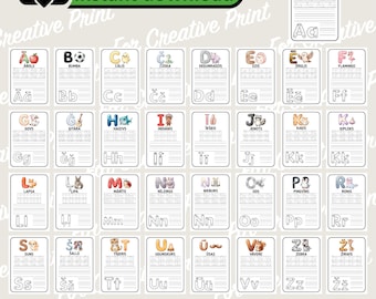 Latviešu alfabēts, Latvian Alphabet Tracing Book, A-Ž Letter Practice for Kids, Printable PDF