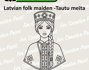 Latvian folk maiden - Tautu meita (Digital Files)