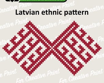 Latvian Ethnic Pattern, Latvia Heritage, Cricut File (digital files svg png eps dxf)