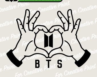 BTS Hands Heart Logo SVG, PNG, Kpop Army File (Digital Download)