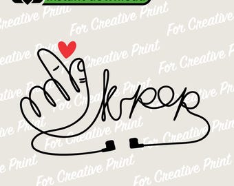 K-pop music Svg Png Eps Dxf, Cricut File, Downloads, Kpop, Silhouette, Bts, Korean Hand Finger, Finger heart, Kpop Fan