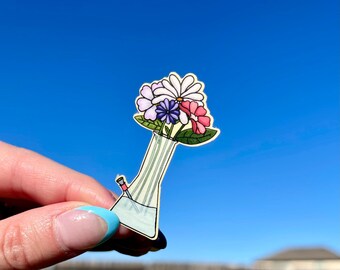 Flower Vase Bong Mini Sticker  | Matte Laminated Waterproof Sticker