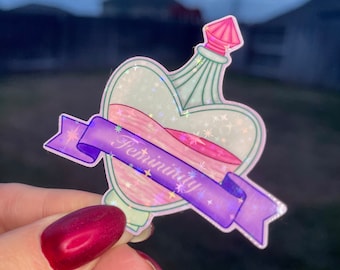 Femininity Potion Bottle - Starry Holographic Sticker/Magnet  | Holographic Laminated Waterproof Feminist Sticker or Magnet