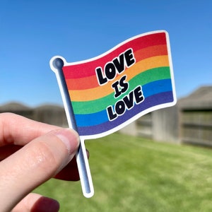 El amor es amor - Pegatina/imán de la bandera del orgullo / Elija su bandera del orgullo / Pegatina o imán impermeable laminado mate personalizable