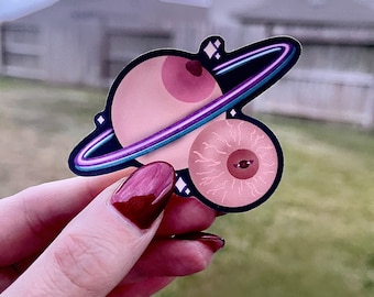 Boob Planets  - Sticker/Magnet  | Matte Laminated Waterproof Sticker or Magnet