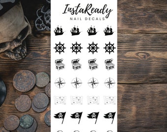 Nail Decals Pirates | Nail Art | Nail Water Decals | Nail Decals | Nail Transfers | Nail Art Tattoos | Nail Art Design | Waterslide