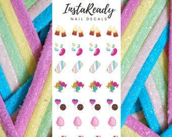 Nail Decals Sweets | Nail Art | Nail Water Decals | Nail Decals | Nail Transfers | Nail Art Tattoos | Nail Art Design | Waterslide