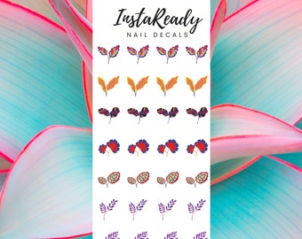 Nail Decals Leaves | Nail Art | Nail Water Decals | Nail Decals | Nail Transfers | Nail Art Tattoos | Nail Art Design | Waterslide