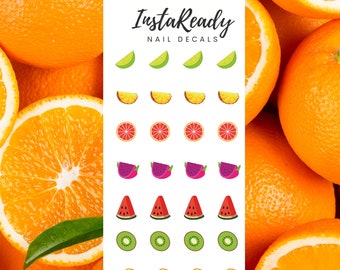 Nail Decals Fruit Slices | Nail Art | Nail Water Decals | Nail Decals | Nail Transfers | Nail Art Tattoos | Nail Art Design | Waterslide