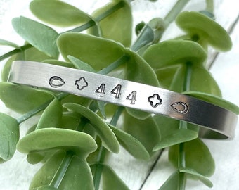 444 bracelet | Angel numbers | 444 handmade jewelry | hand stamped jewelry