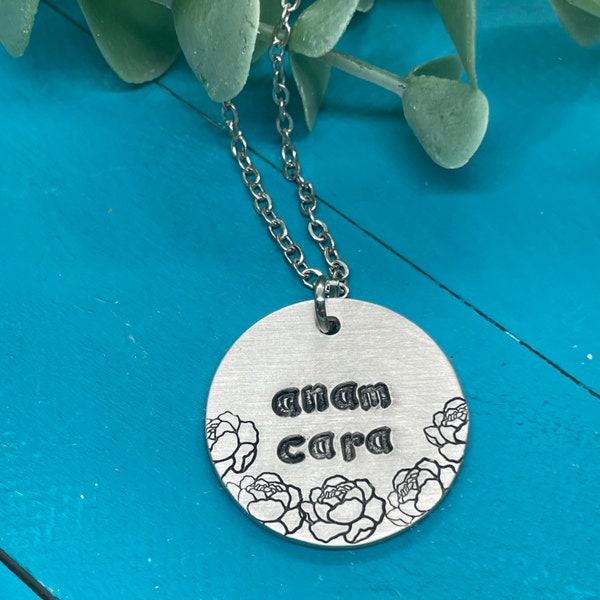 Anam cara | Gaelic jewelry | soul mate necklace | gift for her | hand stamped jewelry