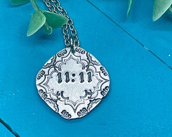 11:11 mandala necklace | make a wish | Angel numbers 1111 | jewelry with meaning | handmade, hand stamped jewelry