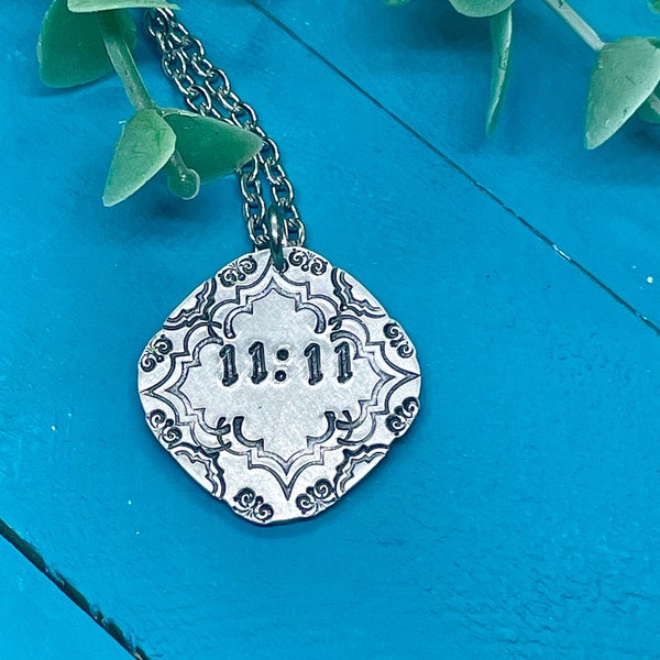 11:11 mandala necklace | make a wish | Angel numbers 1111 | jewelry with meaning | handmade, hand stamped jewelry