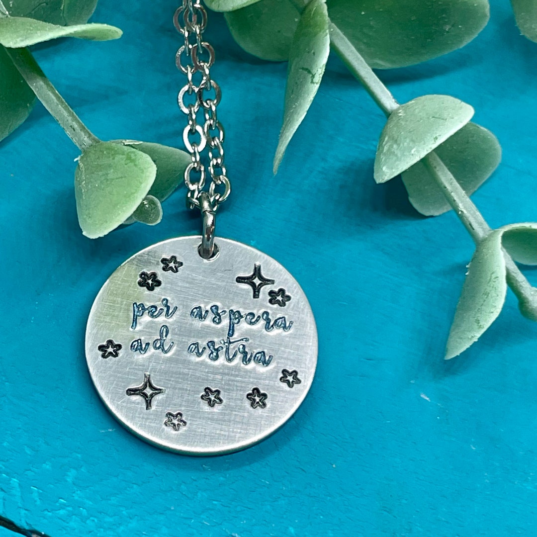 Per Aspera Ad Astra Latin Motto Necklace Through Adversity to the Stars ...
