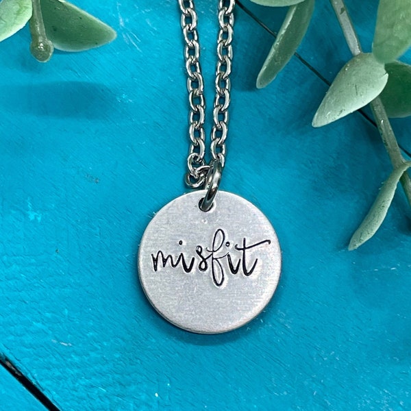 Misfit necklace | wear your attitude | artisan handmade, hand stamped jewelry