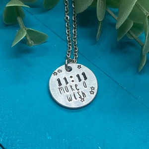 11:11 necklace | 1111 jewelry | 1111 gifts | make a wish | handmade, hand stamped jewelry