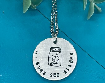 Dandelion jewelry | Some See Wishes | dandelion necklace | mantra jewelry | hand stamped jewelry