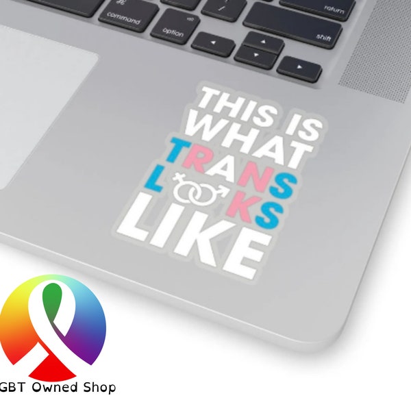 Transgender This is what trans looks like sticker - Trans rights LGBTQ ftm mtf nonbinary pride vinyl decal trans flag - LGBT owned shop